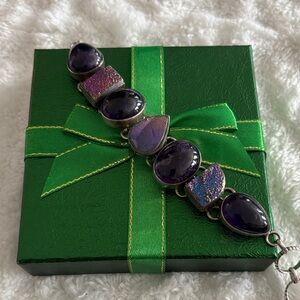 Chic Vintage and Sterling Silver Amethyst Bracelet